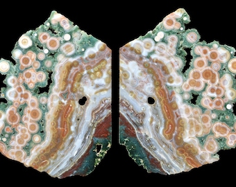 Marovato Ocean Jasper Old Stock High Grade Butterfly Pair