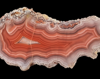 Laguna Agate Slice: Polished Red Yellow Druzy Mexican Stone Slab