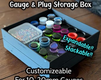 Gauge plug stackable storage box base & bid -  10mm to 20mm
