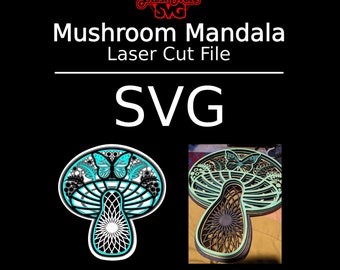 Mandala Mágico de Mariposa de Setas (SVG/PNG/PDF) - Para Glowforge, Cricut, Lightburn, Láseres y más