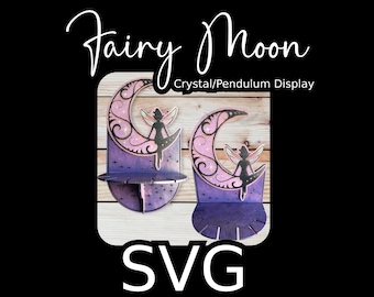Moon Fairy Pendulum Pendant Crystal Display Shelf Layered Laser Cut File (SVG) - Glowforge Laser for 3mm 5mm