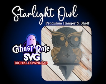 Starlight Owl Pendulum Pendant Necklace Display Crystal Shelf Layered Laser File (SVG) - Glowforge Laser for 3mm 5mm