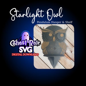 Starlight Owl Pendulum Pendant Necklace Display Crystal Shelf Layered Laser File (SVG) - Glowforge Laser for 3mm 5mm