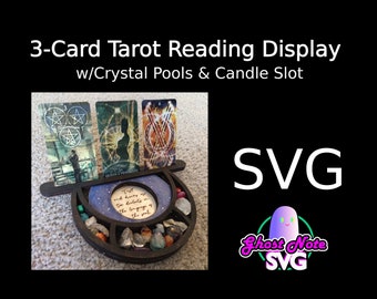Tarot Card Display Stand, 3 Card Reading, Laser Cut File (SVG)
