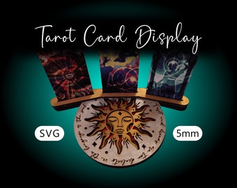 Sun Tarot Card Display, 3 Card Stand Laser Cut File (SVG)