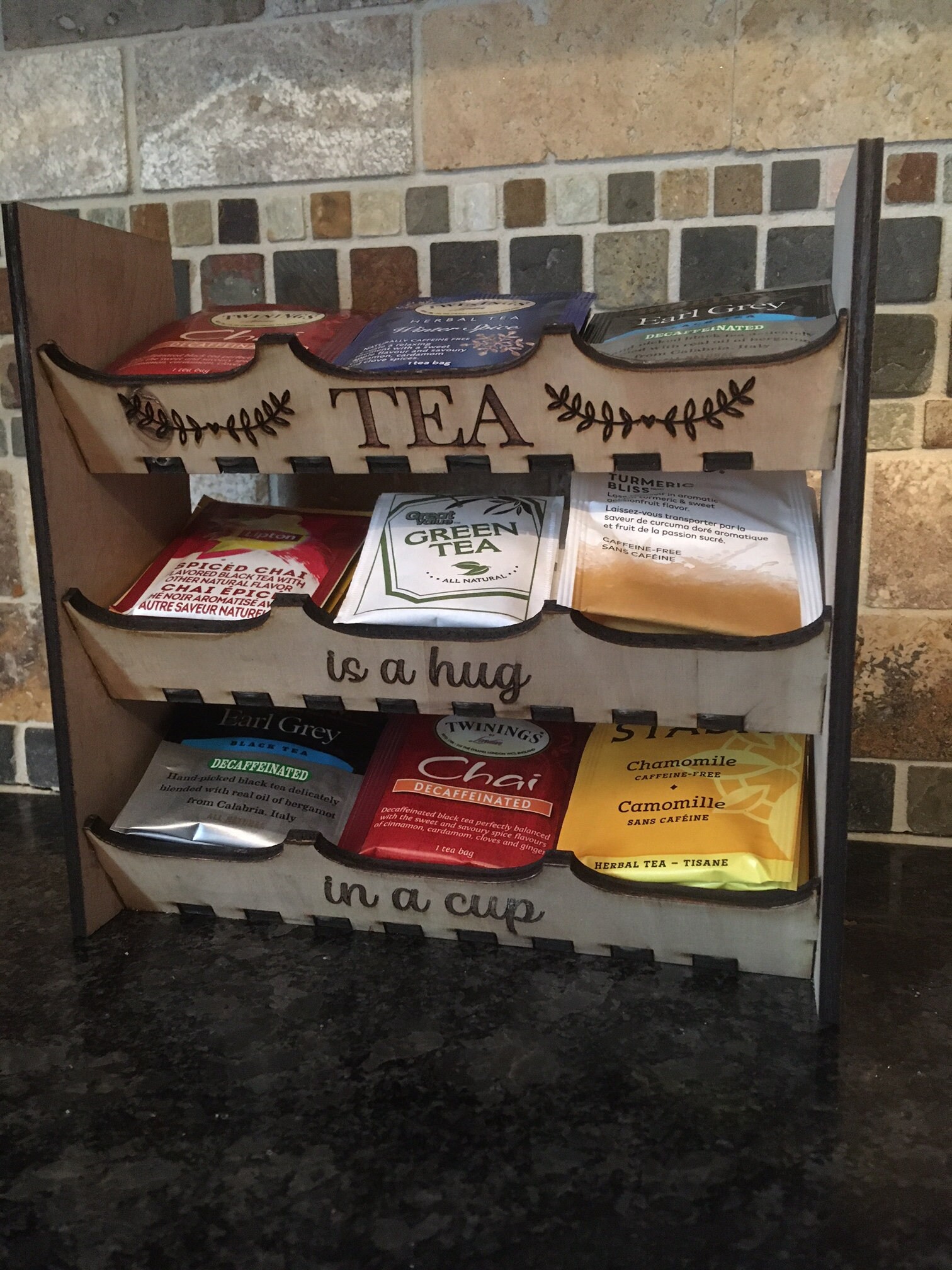 Tea Rack Engraved Countertop Display - Laser Cut File (SVG) - Glowforge ...