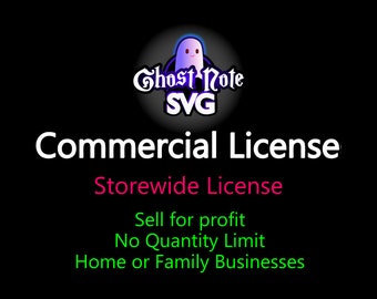 Licenza commerciale per TUTTI i prodotti a livelli digitali GhostNoteSVG - Solo piccole imprese - Vendita a scopo di lucro, senza restrizioni