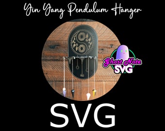 Yin Yang Flower Pendulum Pendant Necklace Display Layered Laser File (SVG) - Glowforge Laser for 3mm 5mm