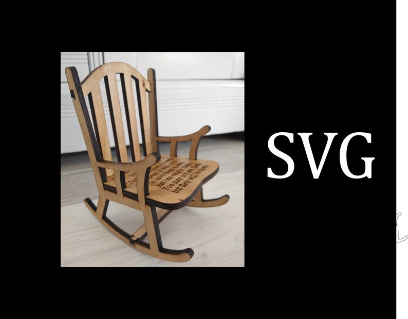 Memorial Rocking Chair Laser Cut File With Engraved Memorial Etsy