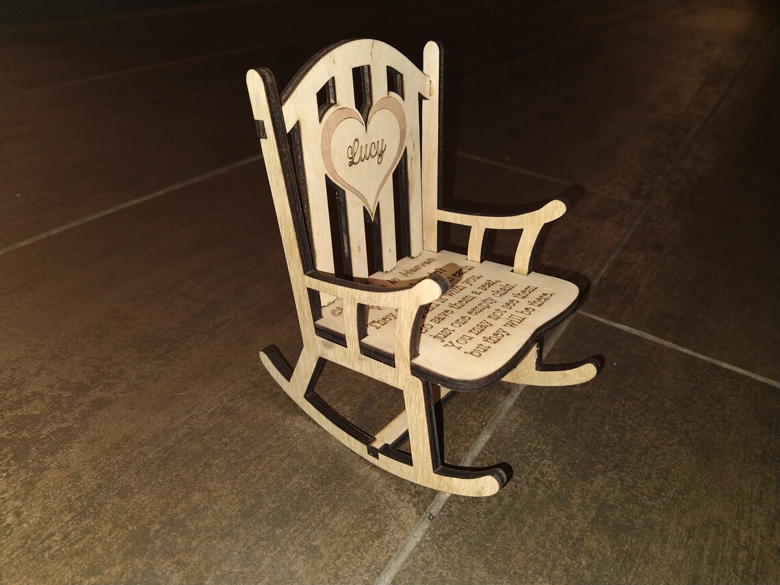 Memorial Heart Rocking Chair With Memorial & Custom Name Etsy Canada