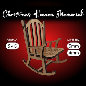 Mini mecedora conmemorativa Christmas Heaven Archivo cortado con láser (SVG) - Glowforge, OmTech, Laser