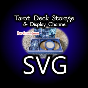 Almacenamiento de baraja de tarot y pantalla de 3 cartas con cristal y archivo de corte de portavelas para 4 mm 5 mm (SVG) Glowforge, OmTech, CNC, láser