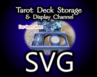 Laser Cut Tarot Deck Storage, 3 Card Display, Crystal Candle Holder (SVG)