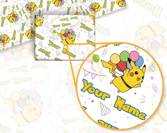 Custom Pikachu Gift Wrap, Wrapping Paper, Perfect for a Gift, Present, Holiday, Birthday! Japanese Anime