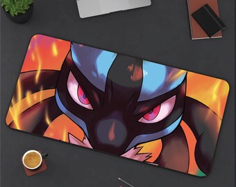 Lucario Desk Mat! Perfect for a Gift, Present, Holiday, Birthday! Japanese Anime