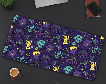 Gengar Ghost Pattern Desk Mat! Perfect for a Gift, Present, Holiday, Birthday! Japanese Anime