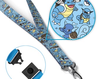 Blastoise Wartortle Squirtle  XL Breakaway Lanyard! Perfect for a Gift, Present, Holiday, Birthday! Japanese Anime