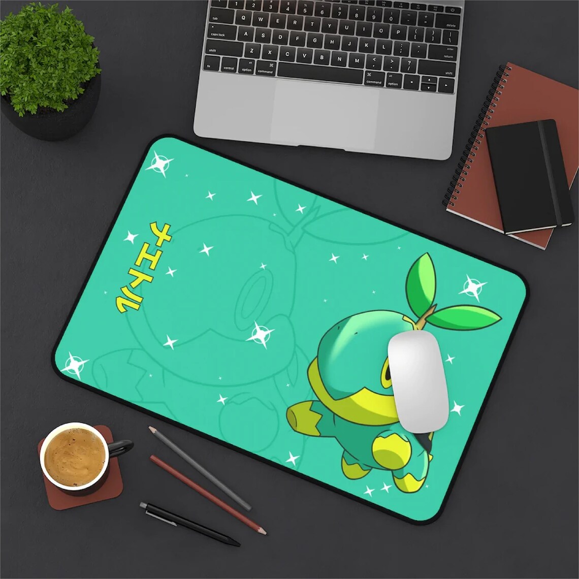 Turtwig Gaming Desk Mat Long Desk Mats Mousepad Christmas Etsy