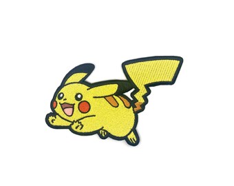 Pikachu Iron-On Character Patch! Perfect for a Gift, Present, Holiday, Birthday! Japanese Anime