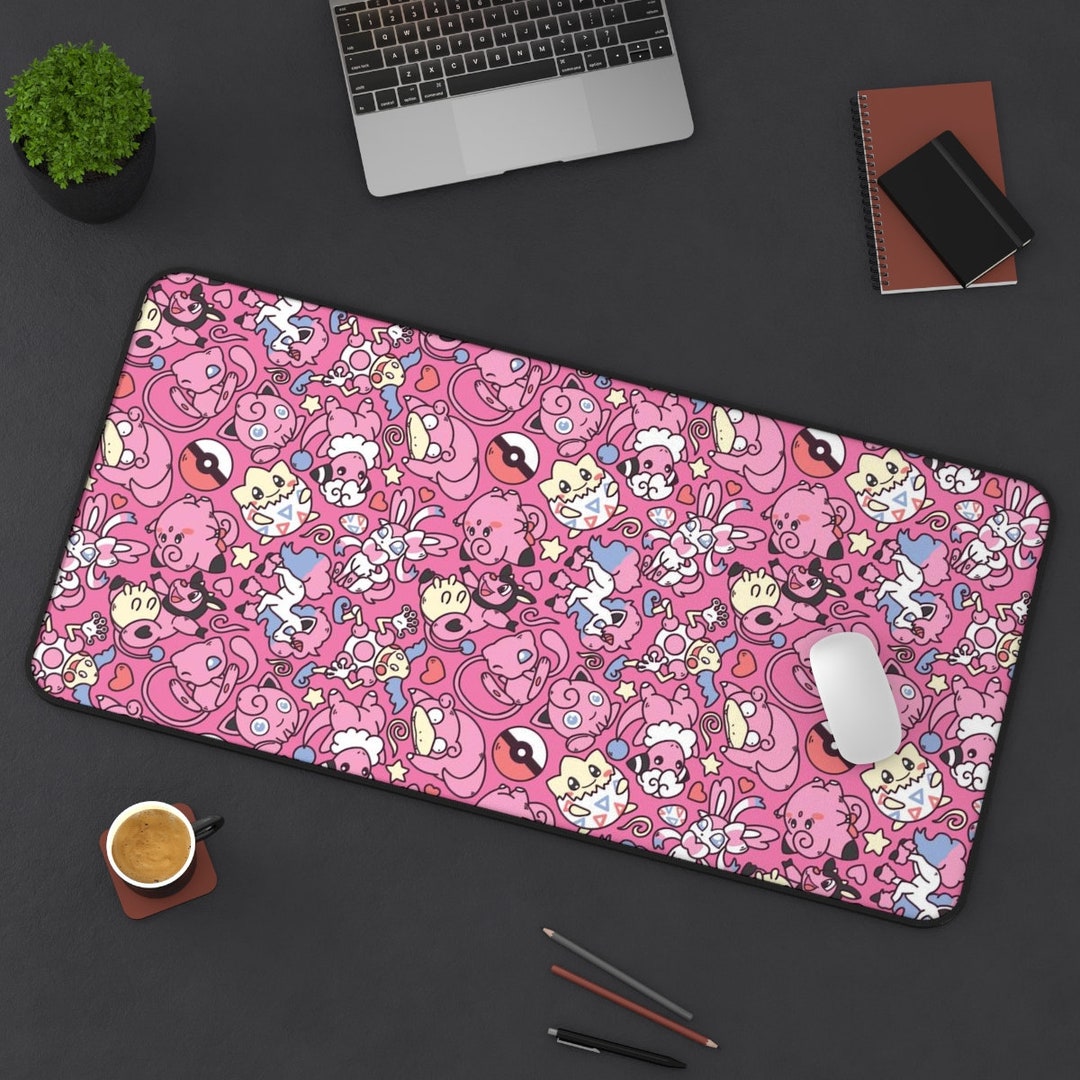 Mew Fairy Gaming Desk Mat, Long Desk Mats, Mousepad, Christmas Birthday