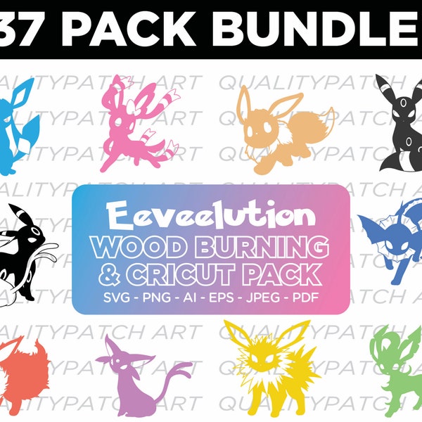 Eeveelution Bundle, Eeveelution svg Bundle, 37 Designs, Eeveelution svg, Eeveelution Designs, Cut Files Cricut, Silhouette