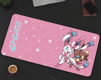 Sylveon and Eevee Pattern Desk Mat! Perfect for a Gift, Present, Holiday, Birthday! Japanese Anime
