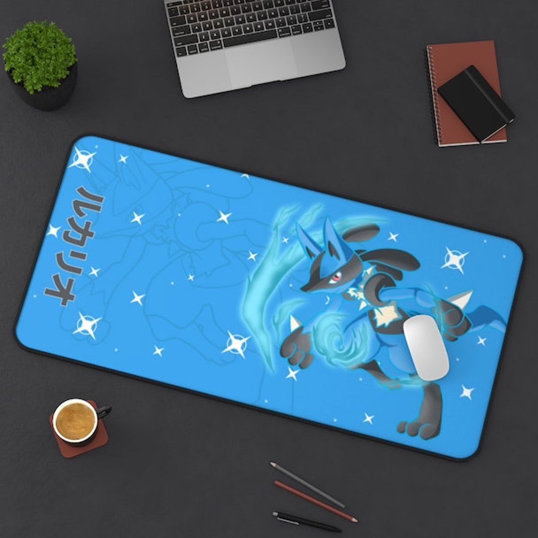 Lucario Gaming Desk Mat, Long Desk Mats, Mousepad, Christmas Birthday