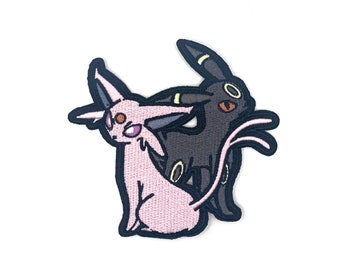 Espeon Umbreon Iron-On Character Patch! Perfect for a Gift, Present, Holiday, Birthday! Japanese Anime