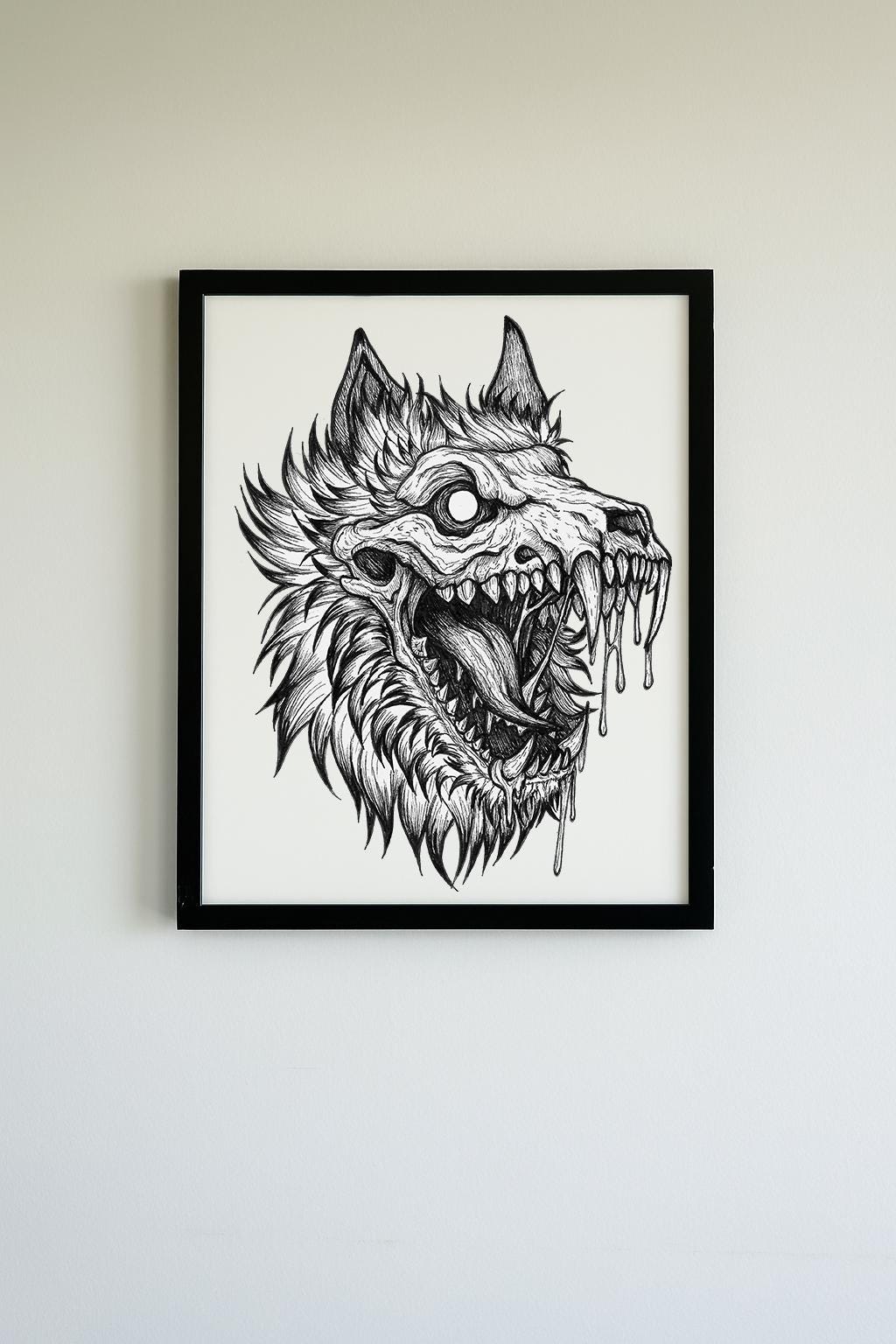 Art Print Hellhound | Gothic Dark Fantasy Wall Art - Etsy
