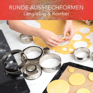 AVANA Edelstahl Ausstechformen 12 Stück gewellte Ringe Keksformen Cutter Set Keks Cookie Rund Plätzchen Ausstecher mit Aufbewahrungsbox Bild 2