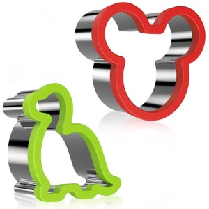 AVANA Stainless Steel Cookie Cutters Sandwich Cutter Cookie Mouse Dinosaur Christmas Comfortable Cookie Cutters for Children - Set of 2