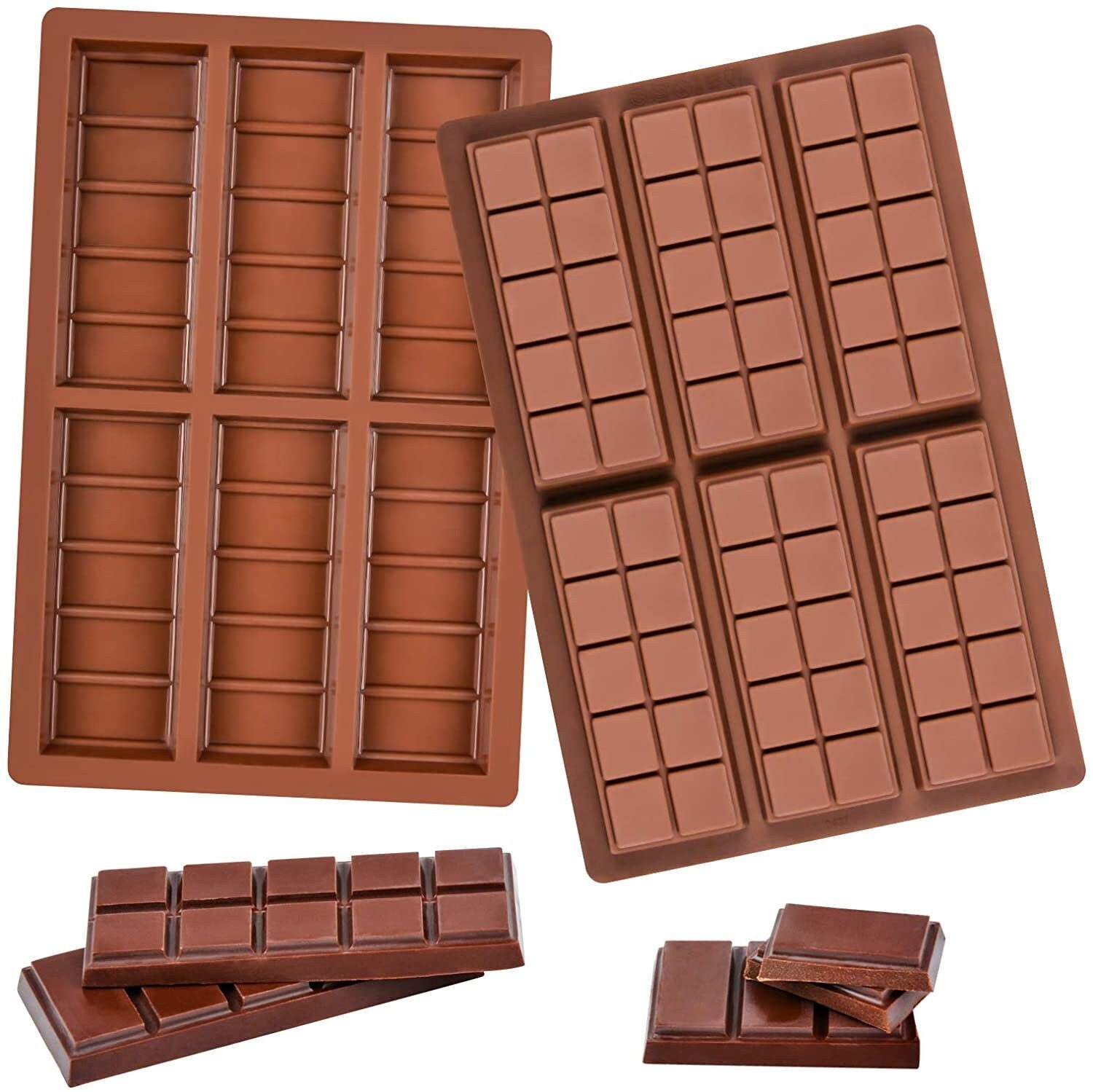 2pcs Chocolate Bar Molds Silicone Break Apart Protein And Engery 