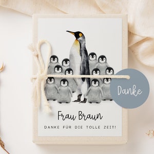 Geschenkdoos leraar pinguïn afscheidscadeau - klas afstudeerpinguïn klas - cadeau leraar kinderen - bedankt school basisschool