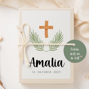 Geschenkdoos voor doopkruistakken - kruisgeldcadeau voor doop - gepersonaliseerd doopgeschenk babykruis