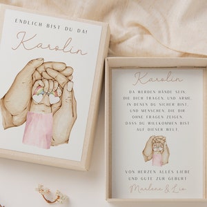 Geschenkdoos voor geboorte regenboogbaby - minimalistisch geldcadeau baby nieuwe ouders regenboog - gepersonaliseerd geboortecadeau