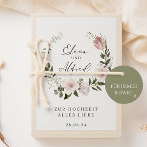 Geschenkschachtel Hochzeit - Geldgeschenk Hochzeit Blumenkranz Geldgeschenk mit Namen des Brautpaars - personalisiertes Hochzeitsgeschenk