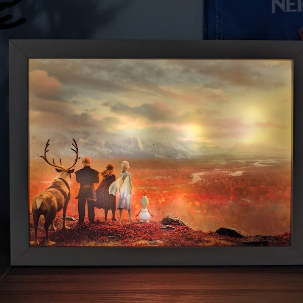Cadre lumineux la Reine des neiges - Poster princesse disney - lightbox pour fan de Disney