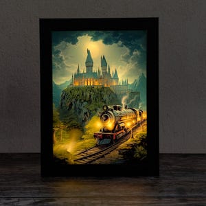 Harry Potter LED-lichtframe – Reis met de Zweinstein Express – Magische decoratie voor Potterfans