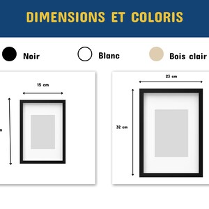 Options de cadres lumineux : à gauche, petit cadre de 20x15 cm; à droite, grand cadre de 32x23 cm, les cadres sont disponibles en 3 coloris : noir, blanc, bois clair. décoration gaming room