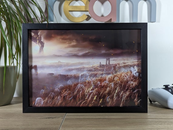 Cadre lumineux Elden Ring Shadow of the erdtree - poster jeux video - cadeau fantasy