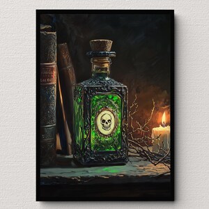 Affiche Potion magique art mural dark academia Décoration gothique pour Cabinet de Curiosités