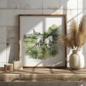 Kreuzstichmuster mit Pferden Tier Kreuzstich PDF Natur Kreuzstichmuster Cottagecore Stickmuster Geschenk für Mama
