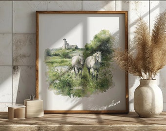 Horse Cross Stitch Pattern, Animal Cross Stitch PDF, Nature Cross Stitch Chart, Counted, Cottagecore Embroidery File, Gift For Horse Lover
