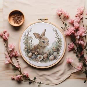 Cross Stitch Pattern With Easter Bunny, Modern Cross Stitch Designs ...