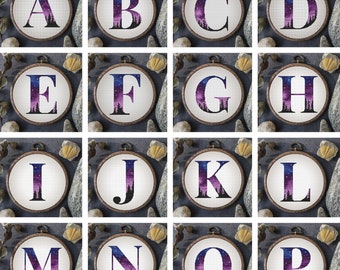Monogram cross stitch pattern Purple Name embroidery pdf Counted cross stitch alphabet Personalized pattern Digital cross stitch sampler