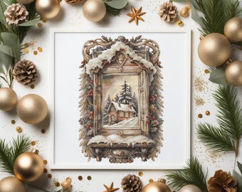 Christmas Cross Stitch Pattern With Forest Cabin Winter Cross Stitch Charts Christmas Embroidery Designs Counted Modern Cross Stitch Designs