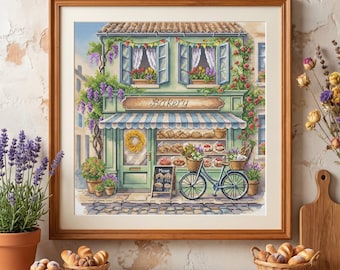 Counted Cross Stitch Pattern PDF With Bakery Shop, Counted Cross Stitch Charts, Embroidery Designs, Saga File, For Advanced