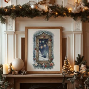 Cross Stitch Pattern With Christmas Scenery Holiday Season Embroidery Designs Counted Modern Cross Stitch Designs Winter Cross Stitch Charts