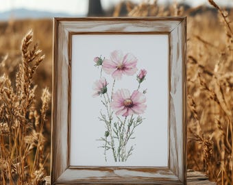Cross Stitch Pattern With Cosmos Counted Cross Stitch Designs October Birth Flower Embroidery Pattern Pdf Flower Cross Stitch Pattern Pdf