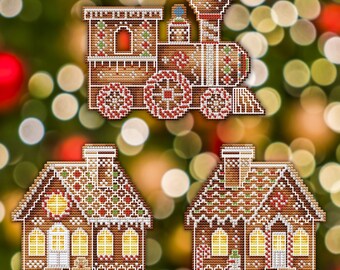 Christmas Ornament Cross Stitch Pattern Bundle, Counted Easy Cross Stitch Chart Pdf, Embroidery PDF, Saga File, Suitable For Plastic Canvas